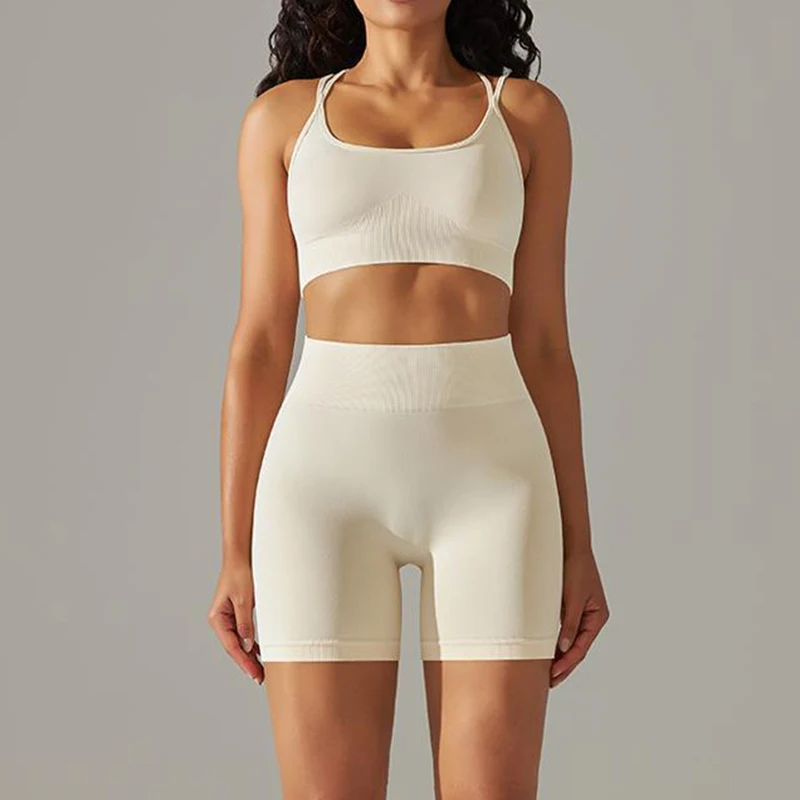 

Women Gym Sports Suits Yoga Sets Fitness Exercise Shorts Sportswear Hips Push Up Sports Squat Bra Clothing Activewear