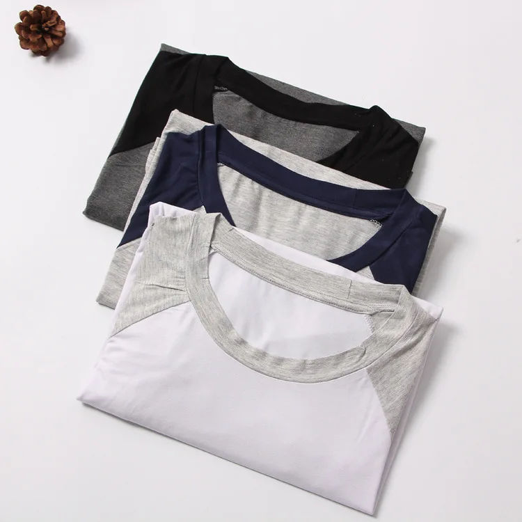 

2309-R-new Cotton t-shirt men's short cozy sleeve summer loose shoulder round collar