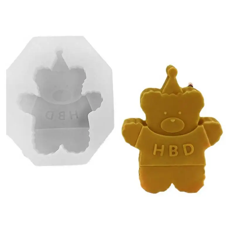 

Силиконовая форма в виде медведя, Симпатичные 3D медвежонки, медведь из смолы, искусство для конфет, мыла, свечи, ароматического мыла, шоколада, Рождества