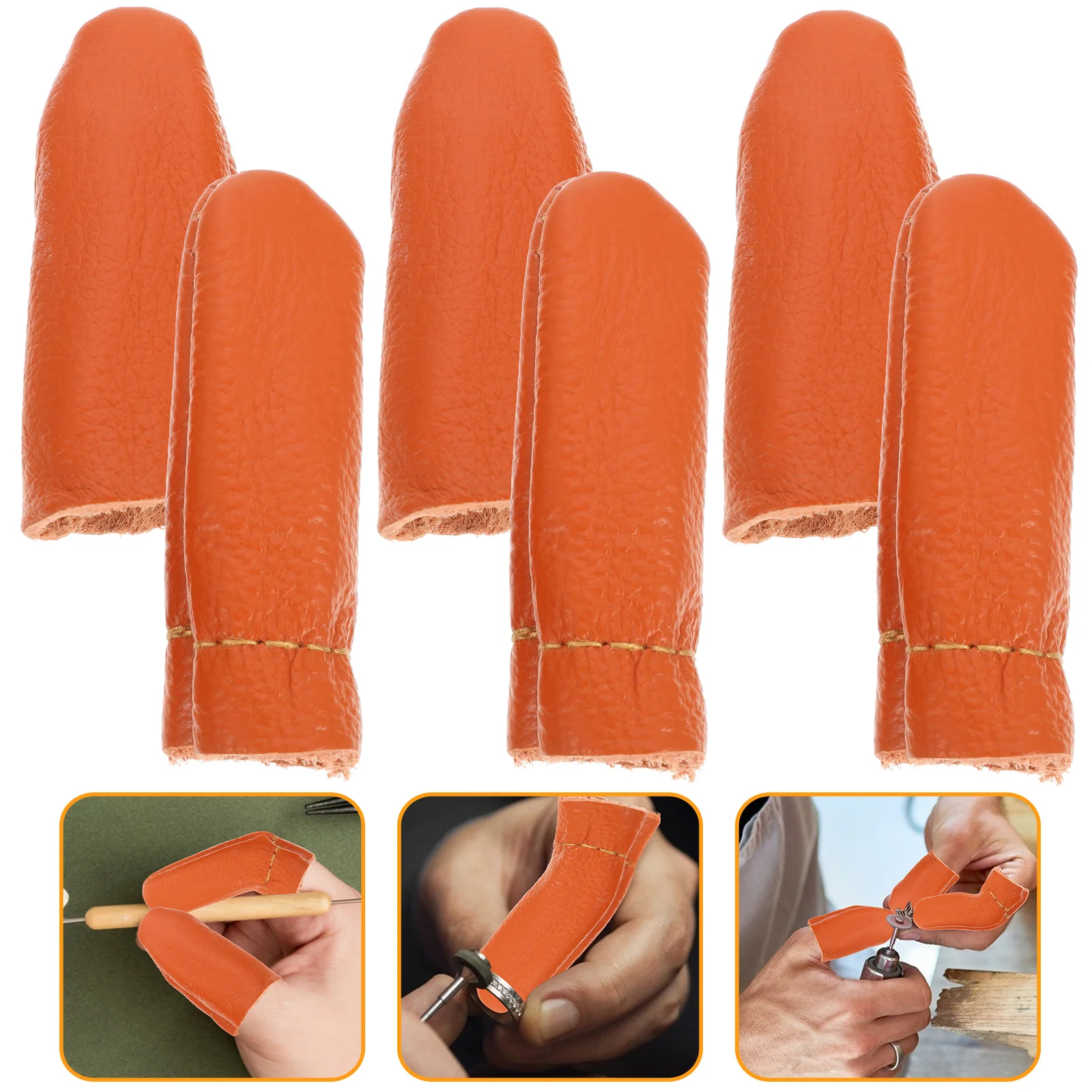 

6 Pcs Thumb Protector Finger Cot Knitting Thimble Quilting Thimble Knit Mittens Needlework Accessory Protective Case