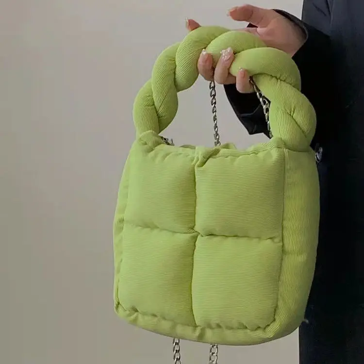 

Мягкая хлопковая Вельветовая маленькая сумка-подушка для женщин, сумка на плечо, брендовые дизайнерские сумки-мессенджеры на цепочке, женс...