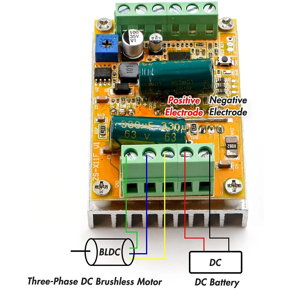 

Higjh Quality Brand New Hallless DC Motor Driver Driver 1 Pcs 224000 RPM 380W 63*45*31mm VR Speed Signal Input