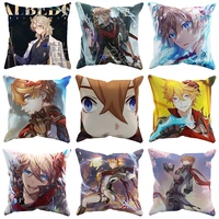 45x45cm genshin impact style pillowcase cover cartoon anime painting cushion cover sofa kids bedroom home decoration pillow case