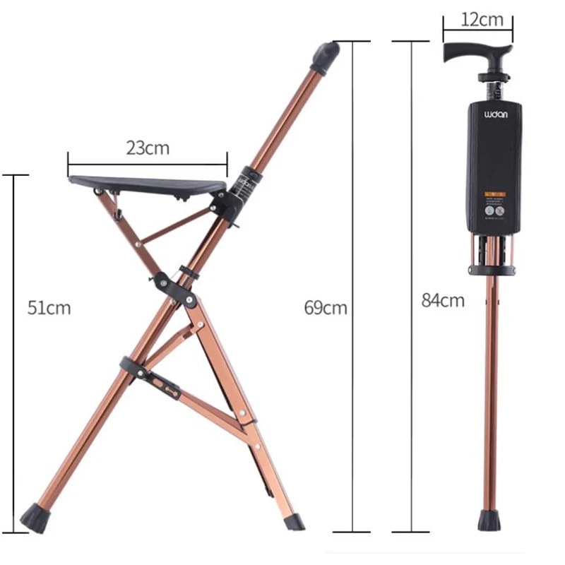 Табурет из алюминиевого сплава складной твердый табурет с тростью сверхлегкая