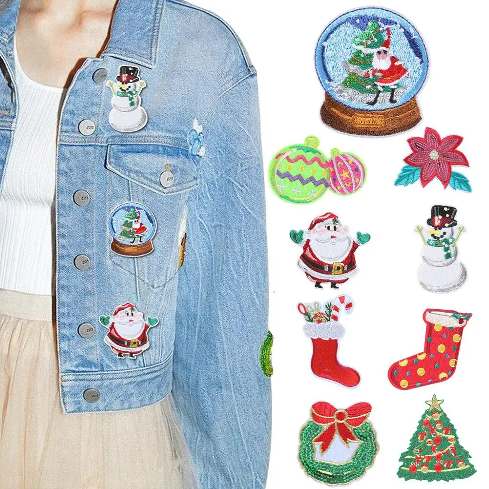 

Household Cloth Stickers Felt Christmas Tree Snowflake Scrapbooking Applique Cloth Non-woven Patch Craft Patch DIY Sticker R0D9