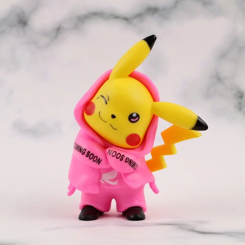 Модная черная розовая синяя мультяшная кукла Pokemon Pikachu украшение для автомобиля