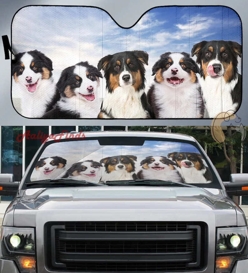 

Black Tri Australian Shepherd Auto Sun Shade Amazing Best Gift Ideas 2022