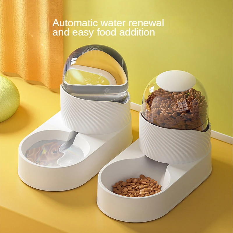 

2.0L Large Capacity Cat Automatic Feeding Water Feeder Pet Cat Bowl Water Dispenser Cat Basin Dog Bowl Combination Pet Supplies