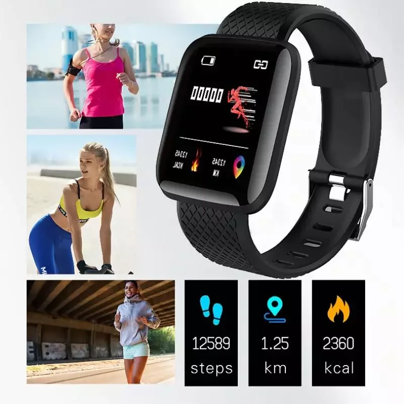 

116 Plus Smart Watch Bluetooth Fitness Tracker Sports Heart Rate Blood Monitor Life Waterproof Colorful Bracelet for Android IOS