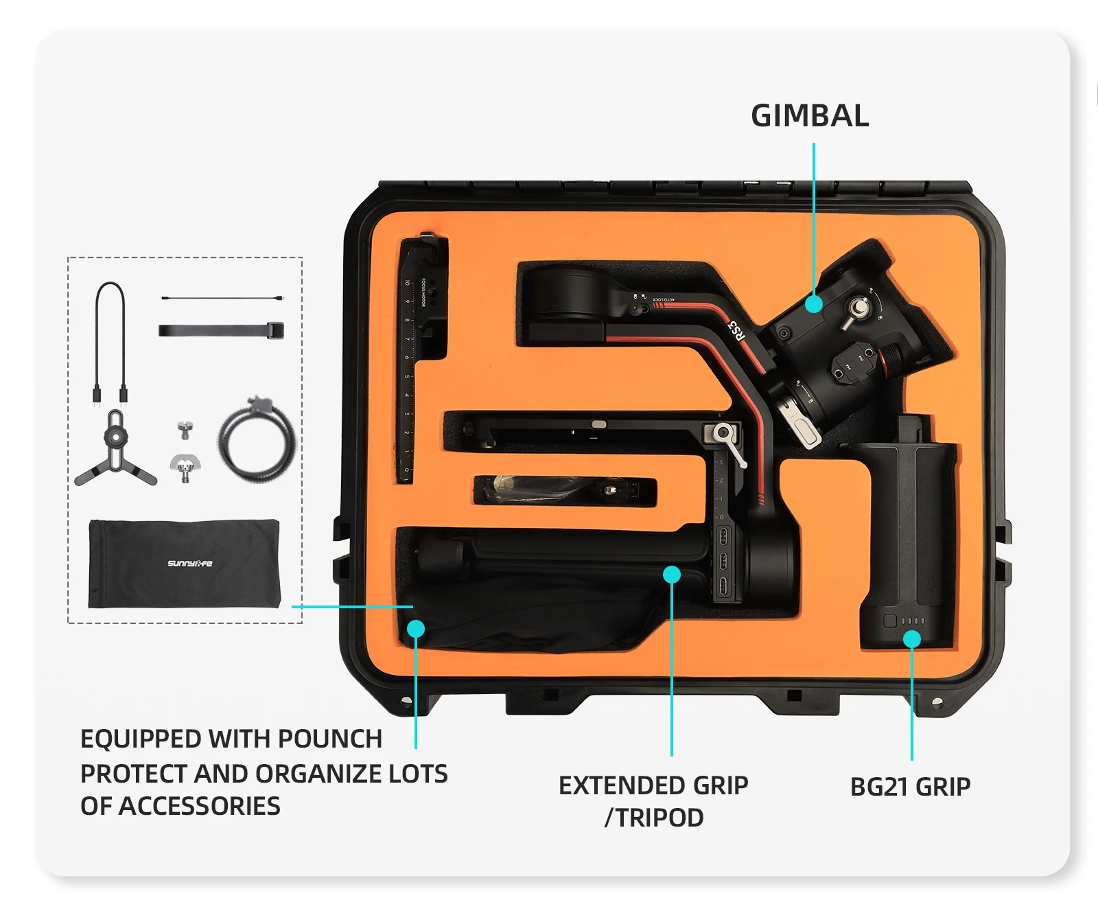 For DJI Ruying RS3 Safety Box Waterproof Storage Bag Handheld Gimbal Stabilizer Outdoor Protective Suitcase Not Easy To Deform enlarge