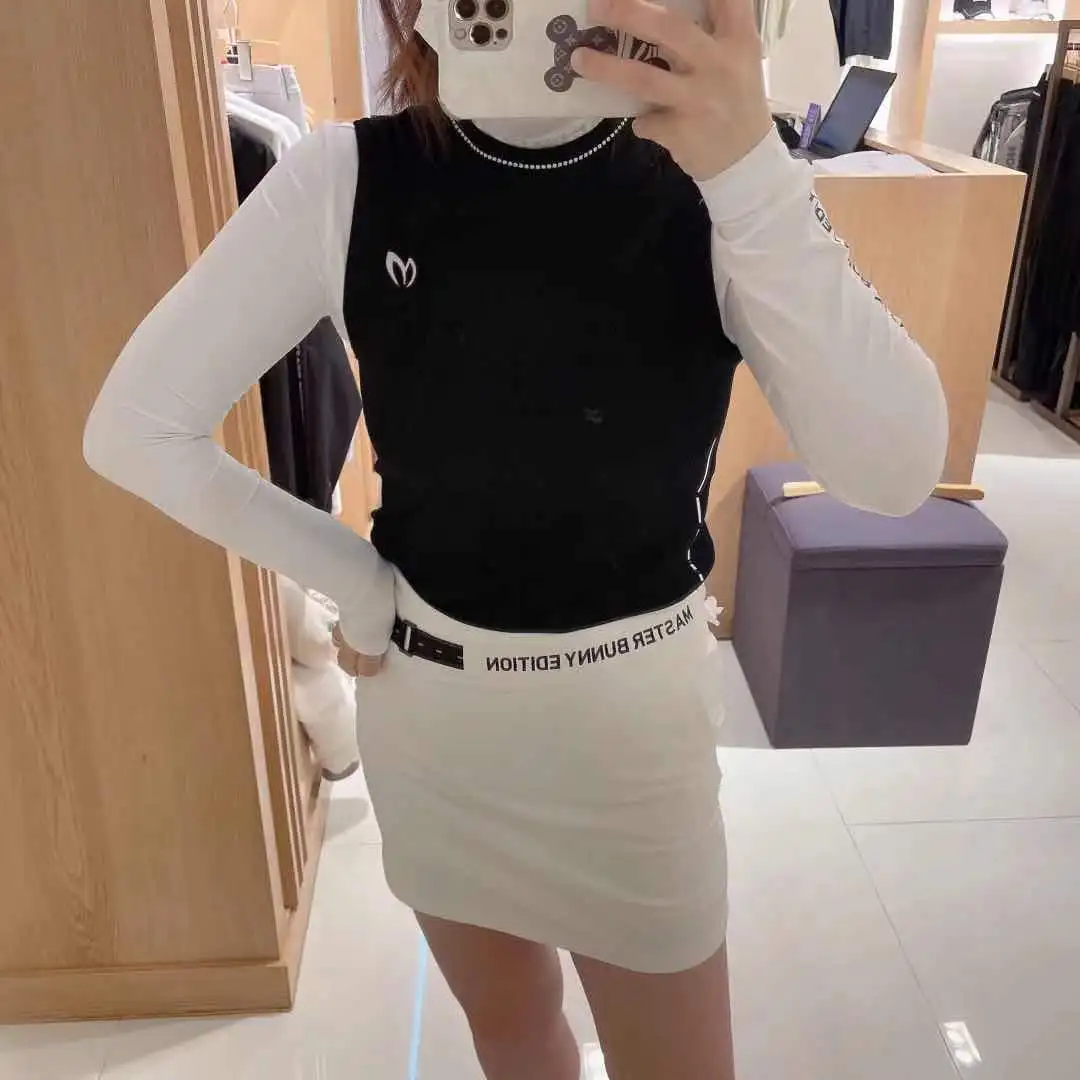 2022 New Golf Clothing Women's Sleeveless Knitted Vest, Single Wear Versatile Korean Sports Outdoor Sleeveless T-shirt