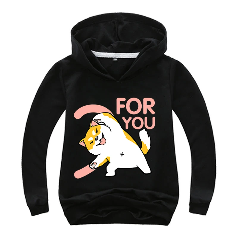 

Летняя мультяшная Толстовка Corgi для мальчиков и девочек, детские худи с принтом животных, собак, детский пуловер с длинным рукавом Corgi, топы, ...