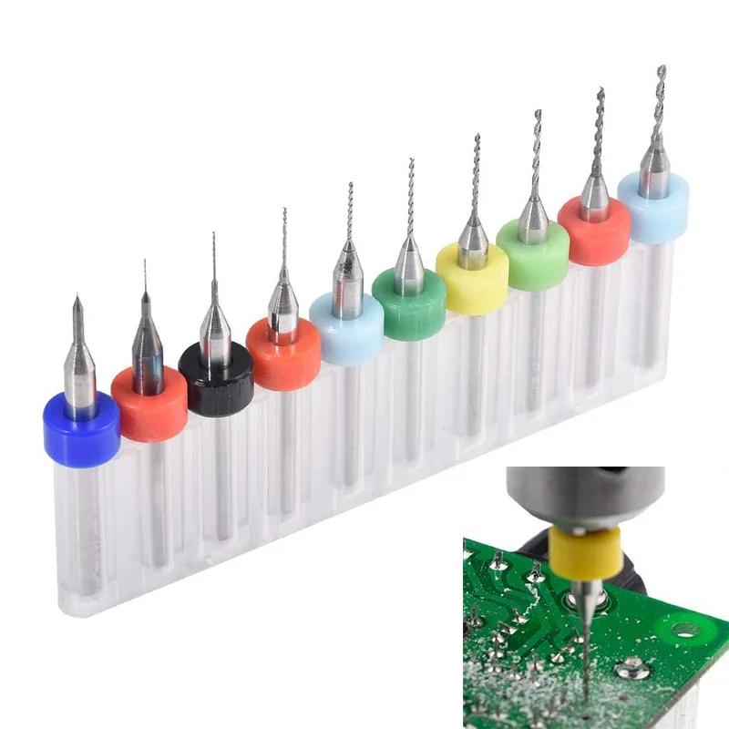 

10 шт. от 0,1 мм до 1,0 мм или от 0,3 мм до 1,2 мм Печатная плата, мини-сверло, карбид вольфрамовой стали, сверло, сверла с ЧПУ