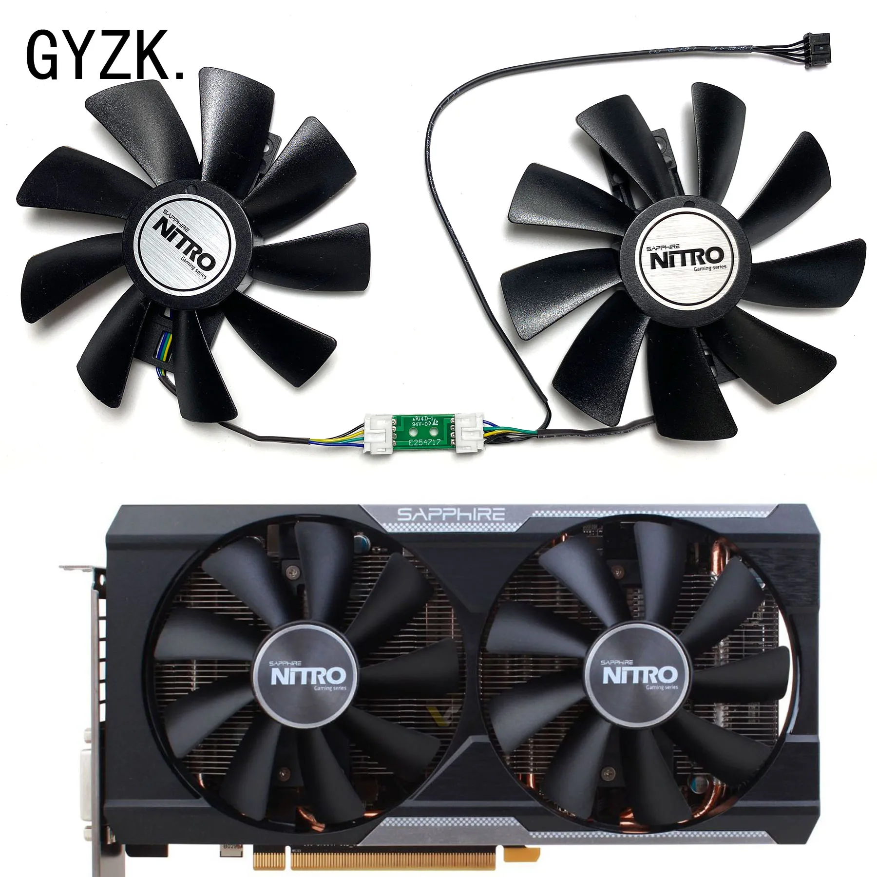 Новый сменный вентилятор GAA8B2U для видеокарты SAPPHIRE Radeon R9 380 380X NITRO