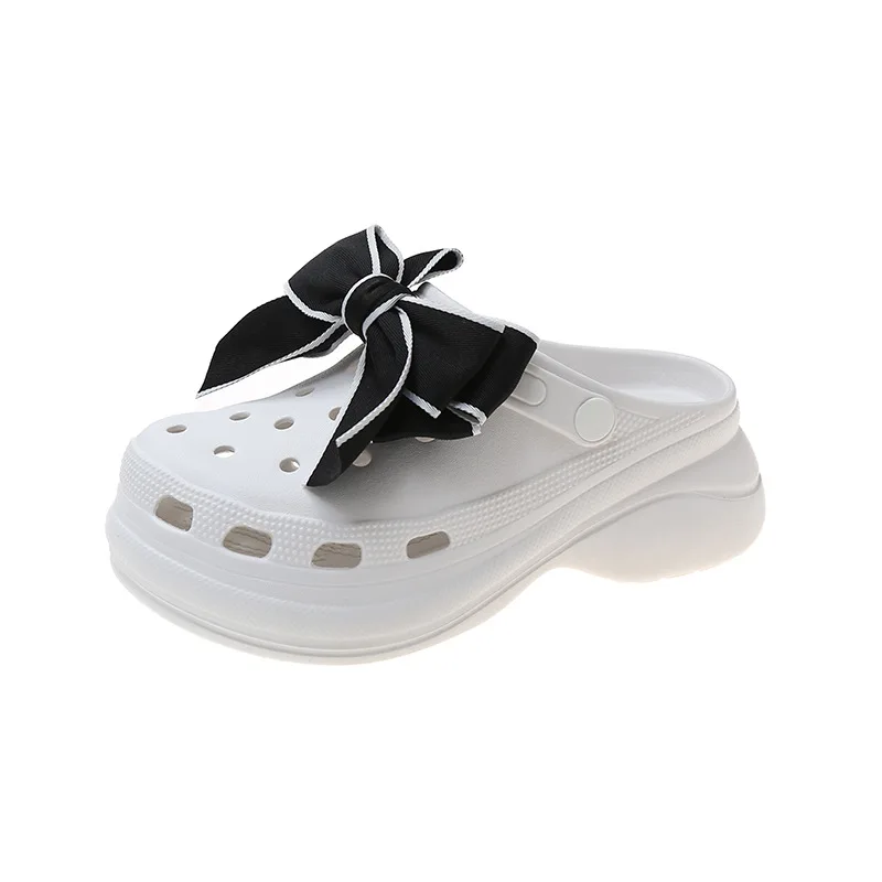 

Women's Sandals 2022 Summer New Fashion Platform Crocs Shoes Ladies Casual Butterfly-knot Slippers Non-slip Beach Slippers