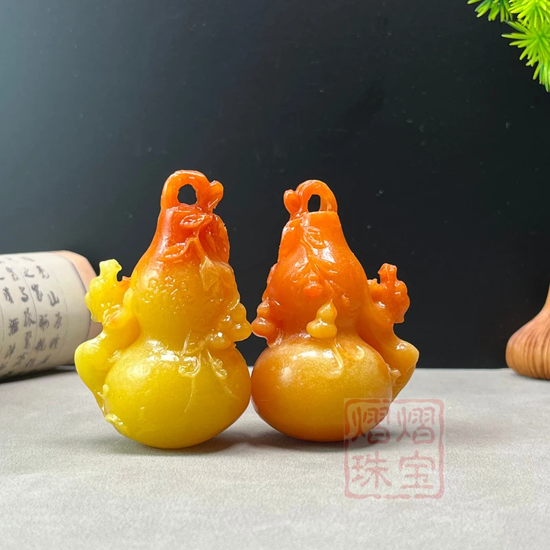 Фото Имитация камня Шоушань в форме тыквы-горлянки для украшения дома: подходит для небольших столов, гостиных, прихожих и винных шкафов. №1