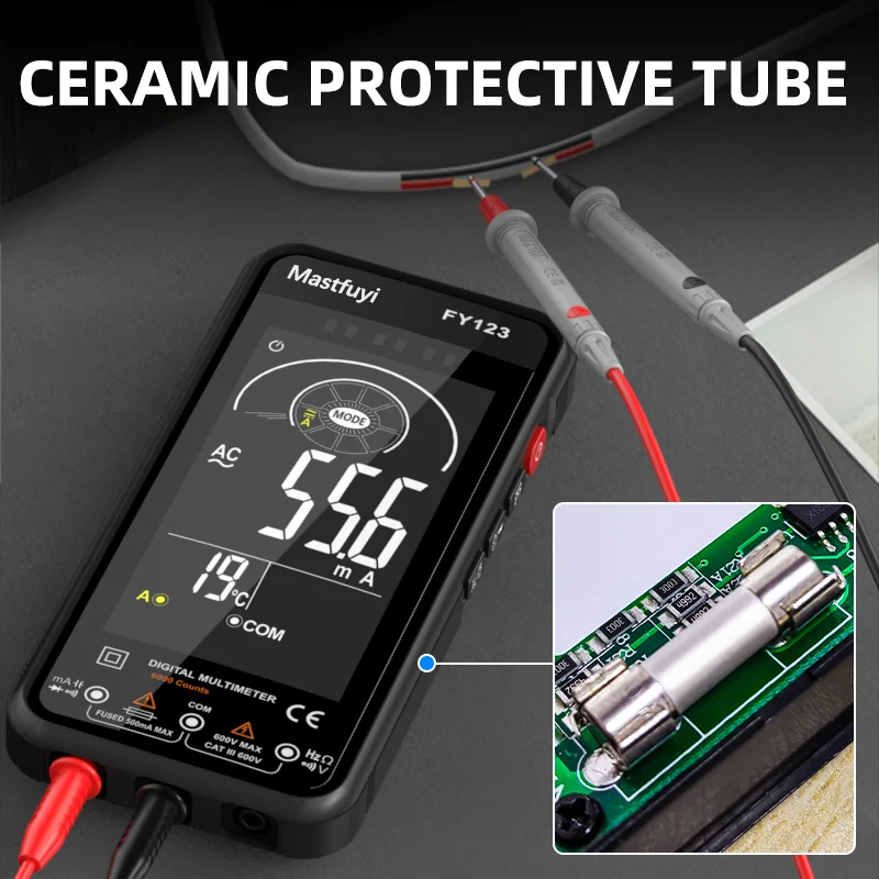 New Digital Multimeter Smart Auto Range 600V 600mA Tester Meter Ohm Hz CapacitanceTrue RMS AC DC Current voltage Multitester |