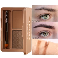 1pc double colors eyebrow powder makeup palette waterproof brow tint enhancer pigment cosmetic with brush make up tools set