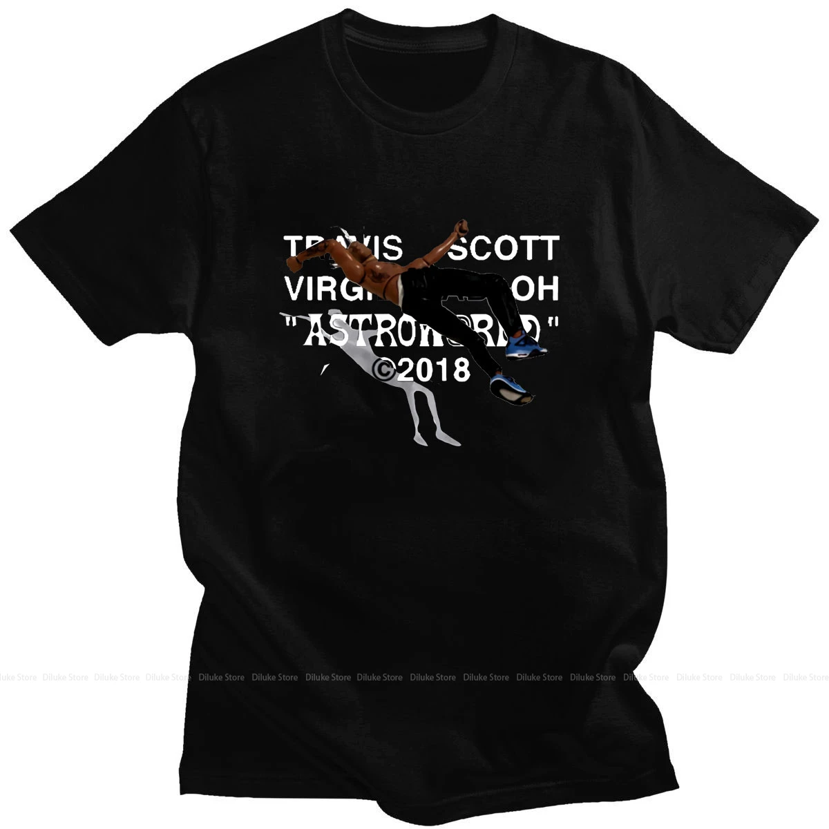

Harajuku Tops Travis Scott ASTROWORLD Men Women Print Vintage Short Sleeve Hip Hop Korean Style T-shirts Creative Black T-shirt