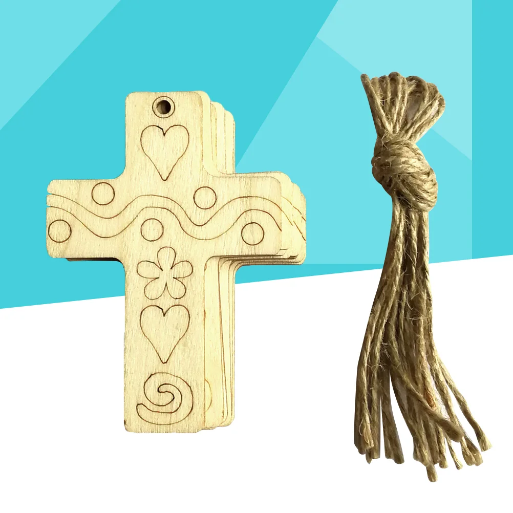 

10pcs Church Wooden Hanging Decor Unfinished Wood Slices Home Party Shop Door Wall Hanging Pendants Unfinished Wood Cutout