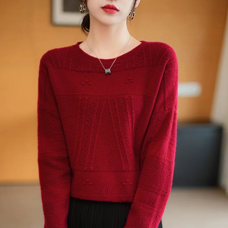 

Cashmere Sweater Women Knitted Sweaters 100% Pure Merino Wool 2022 Winter Fashion O-Neck Top Autumn Warm Pullover Jumper Clothes