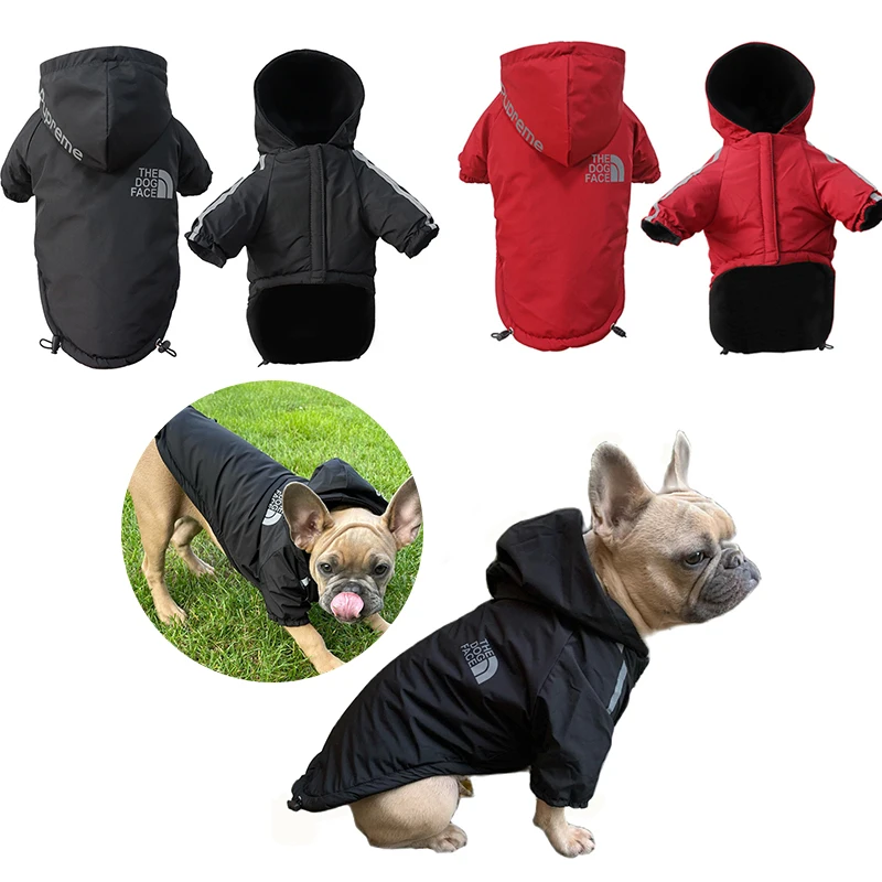 

1Pc Autumn Winter Pet Dog Waterproof Warm Coat Cotton Hooded Jacket Small Dogs Cat Reflective Pet Clothes Winter coat trench