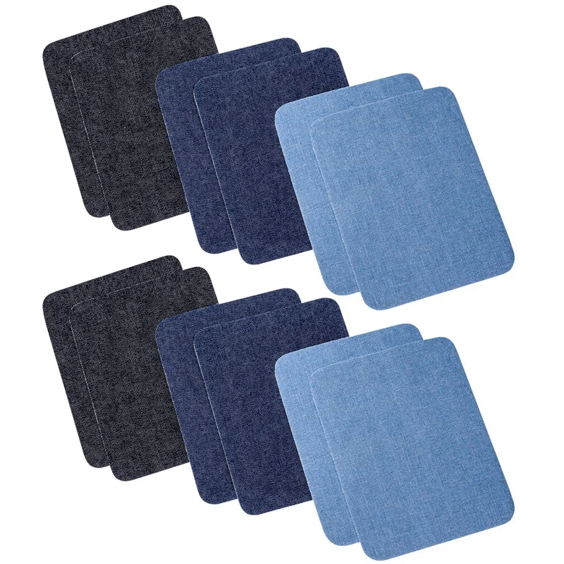 

Iron On Denim Patches For Clothing Jeans 12 Pcs, 3 Colors (4.9 Inch X 3.7 Inch)