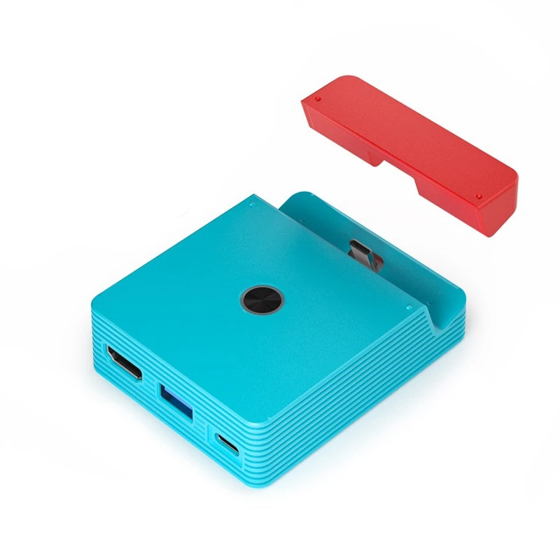 

3 Port Portable Charging Base For Switch Magnetic Casting Dock Nintendo Ns Oled Host -Compatible Casting Red & Blue