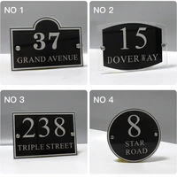 modern customize home address plates door house number signs outdoor plaque street name acrylic glass effect nameplate