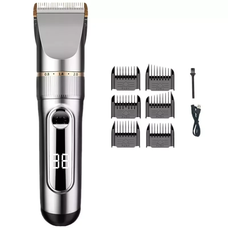 

NEW2023 Clippers for Men Cordless Hair Trimmer Rechargeable Mens Haircut Grooming Set with LED Display and 6 Guide Combs