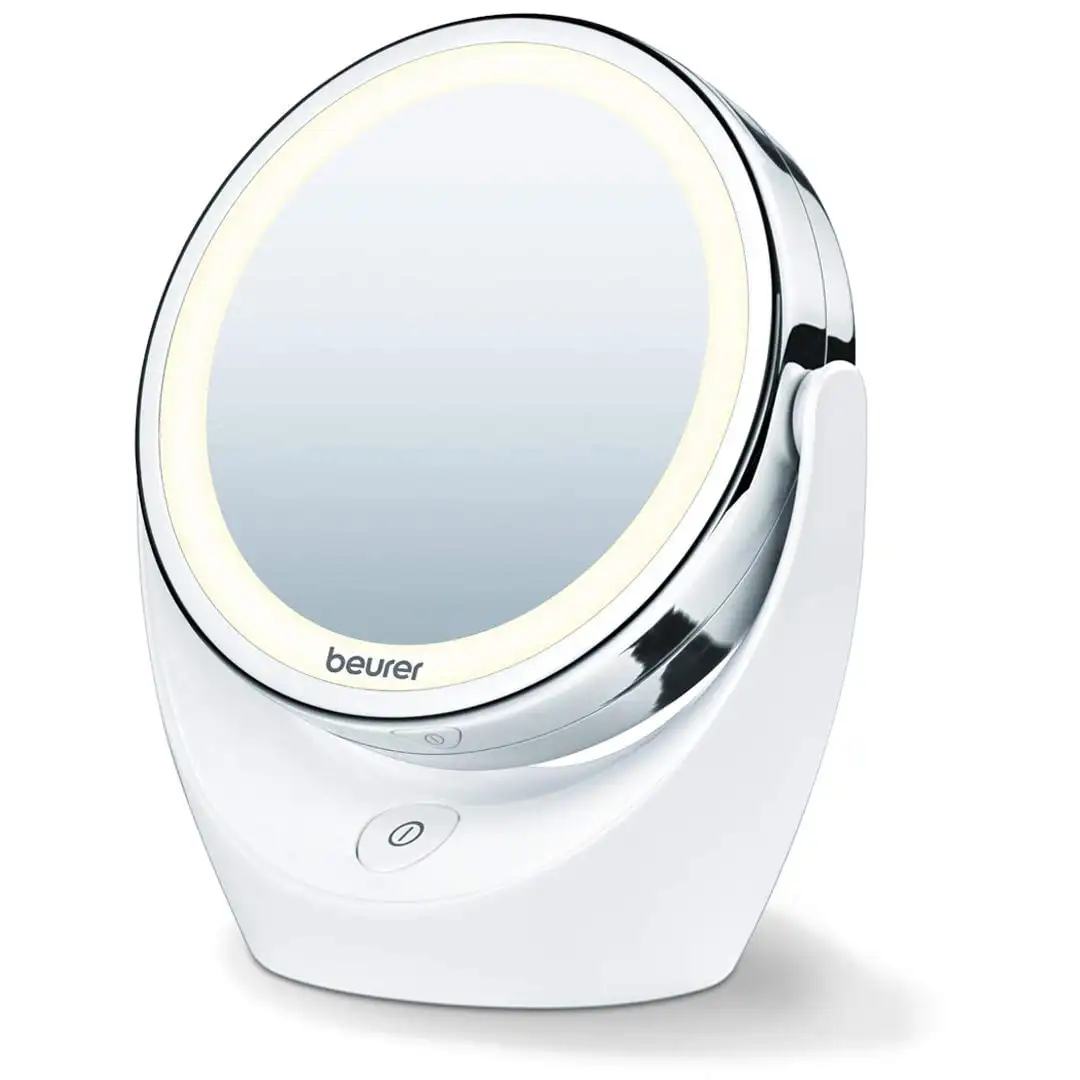 

HMTX 5x Magnifying Cosmetic Vanity, Illuminated LED, Double Sided Makeup Mirror with 360 Degree Swivel Rotation, BS49
