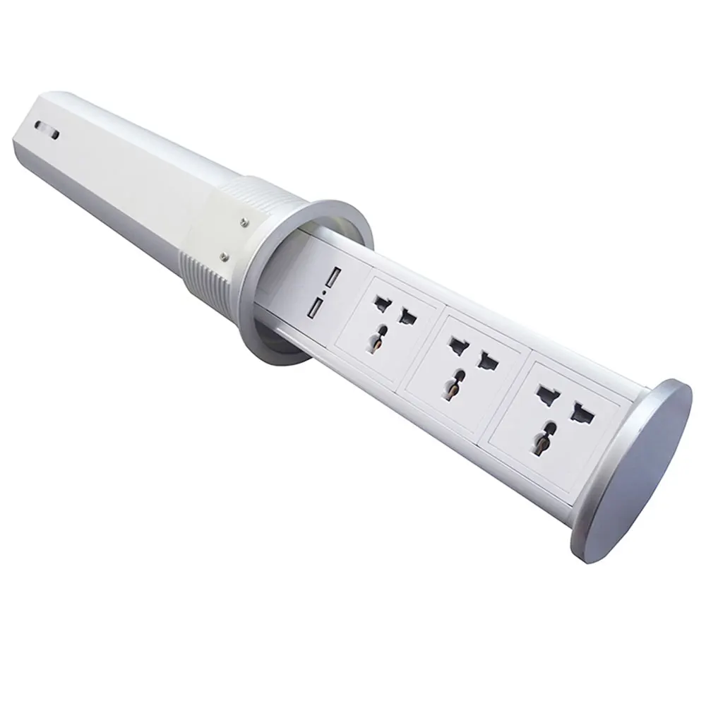 Пневматическая настольная розетка с несколькими розетками и USB-зарядным