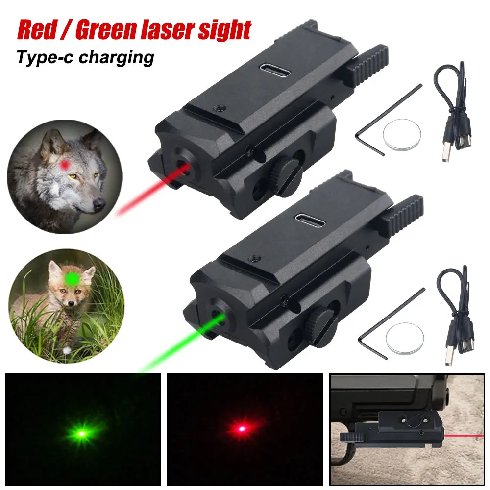 

Tactical Laser Sight Scope with 20mm Picatinny Weaver Hunting Rail Green 520nm/Red 650nm For Pistol Glock Headgun Gun Dot Scope