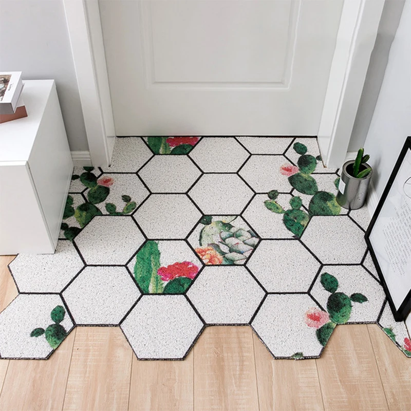 Коврик дверной с цветочным принтом и листьями коврик для входной двери наружный