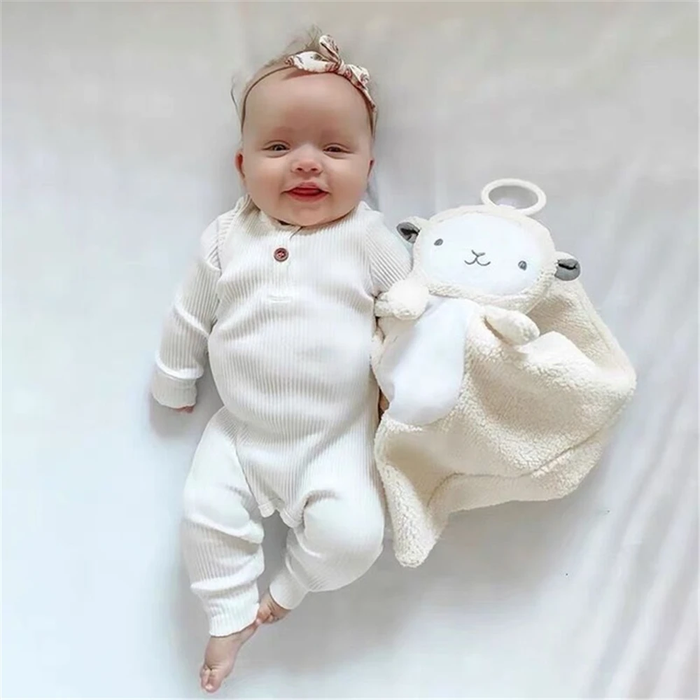 

Newborn Baby Girls Boys Romper Solid Ribbed Long Sleeve Jumpsuit Cotton Infant Baby Clothes Outfits