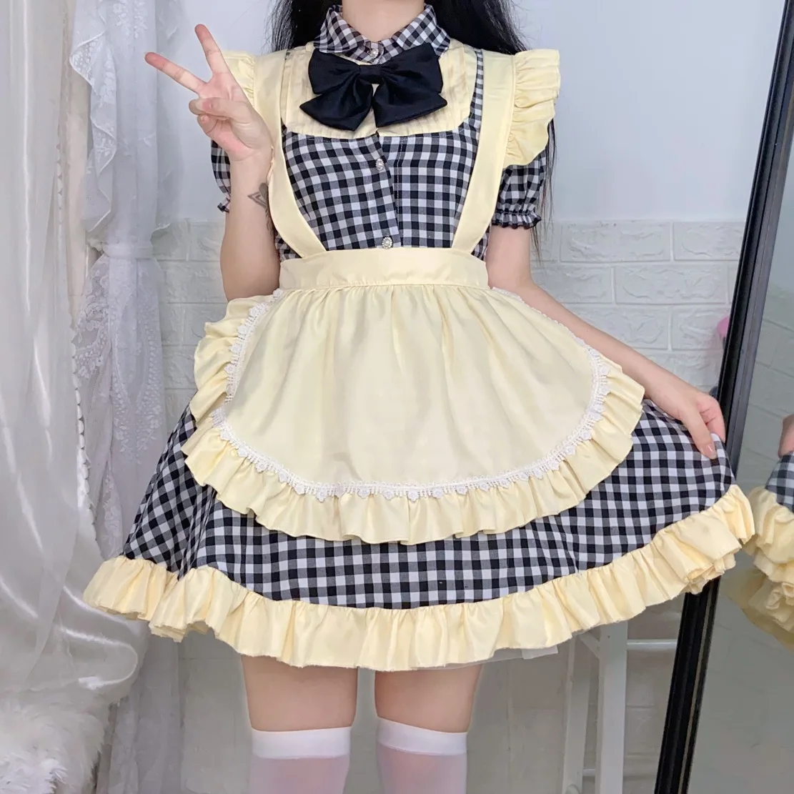 

Secondary Yuan Anime Maid Costume Cosplay Spring Summer Cute Lolita Dress