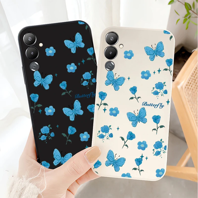 Силиконовый чехол из TPU для Infinix Tecno Camon 50 Ultra 40 Premier 30S Pova 7 Slim 6 Neo Pouvoir 4 Pro с цветами и бабочками (art.: 3920db2f0915a) - 3920db2f0915a
