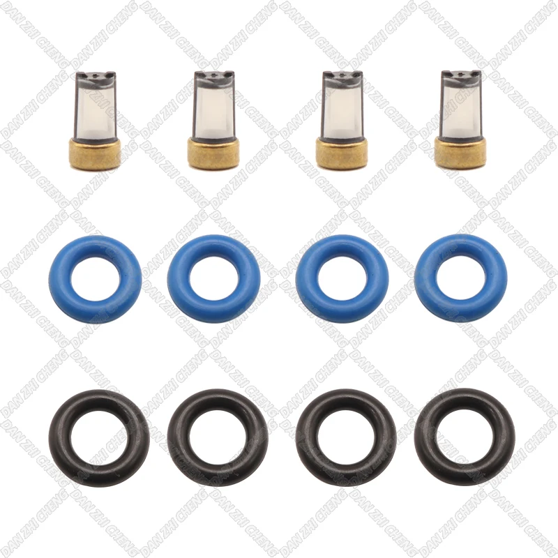 

4 set Fuel Injector Service Repair Kit Filters Orings Seals Grommets for Chinese cars 25344543
