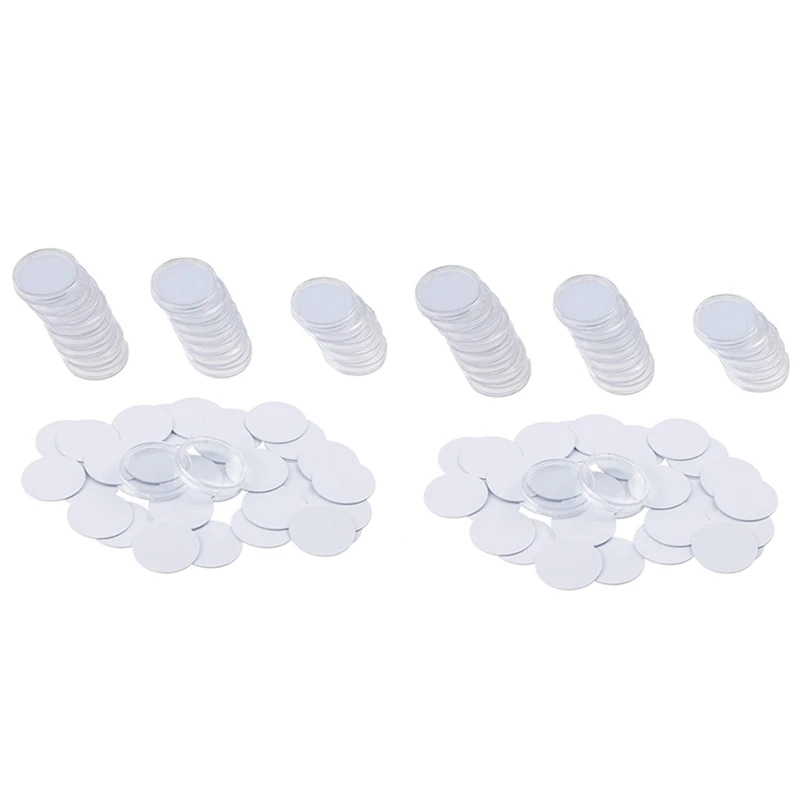 

50 Pcs For Ntag215 NFC Tags,25Mm,504 Bytes Chip Sticker,Work With Tagmo For Amiibo +50 Pcs Plastic Box Protective Cases