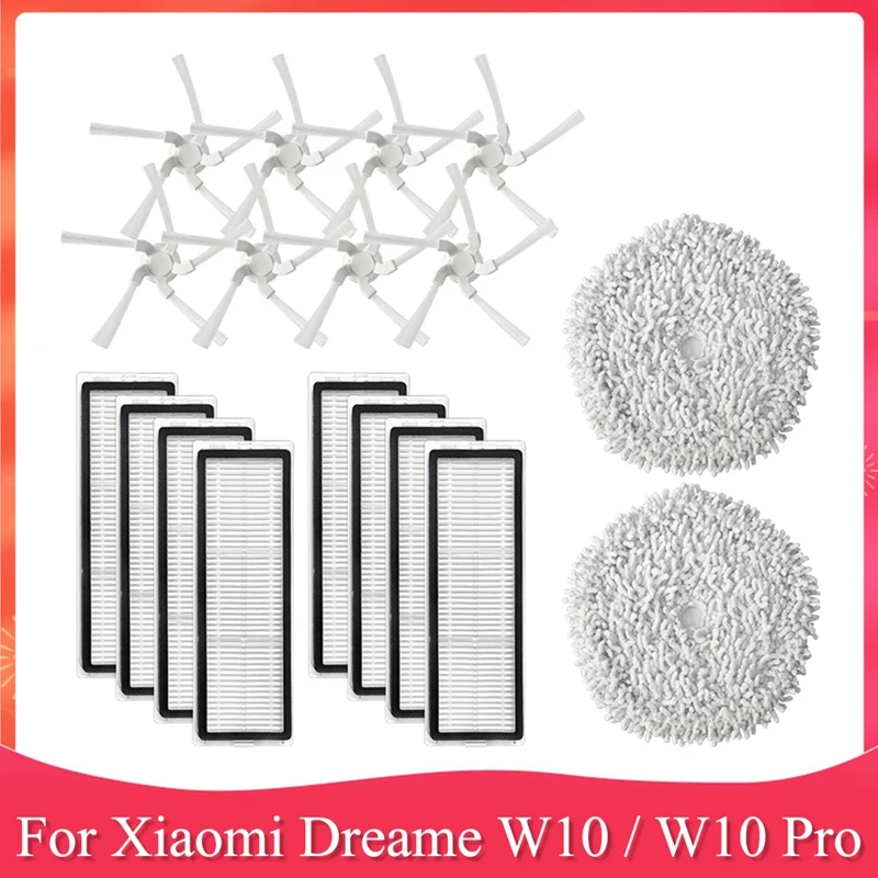

Replacement Parts Kit For Xiaomi Dreame W10 / W10 Pro Robot Vacuum Cleaner Washable HEPA Filter Mop Cloth Side Brush