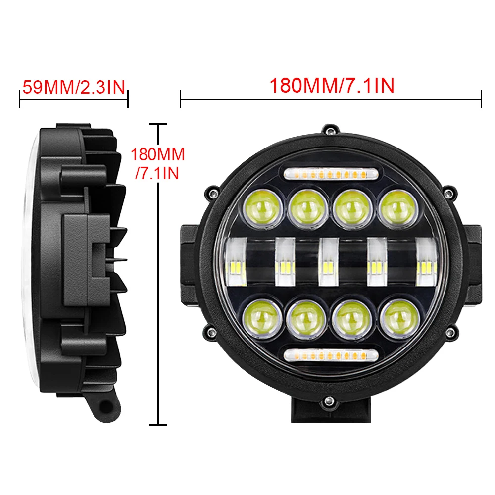 13-дюймовая Рабочая Световая Панель 51 Вт Круглые Фары Для Проектора 4x4 4WD ATV UTV SUV