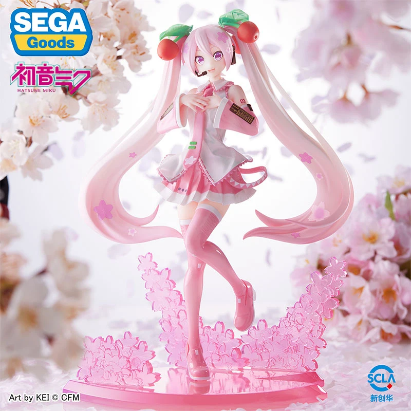 

SEGA Luminasta Anime Figure Hatsune Miku Series Sakura Miku 2023 Ver. 21CM PVC Action Figures Model Collection Ornaments Toy