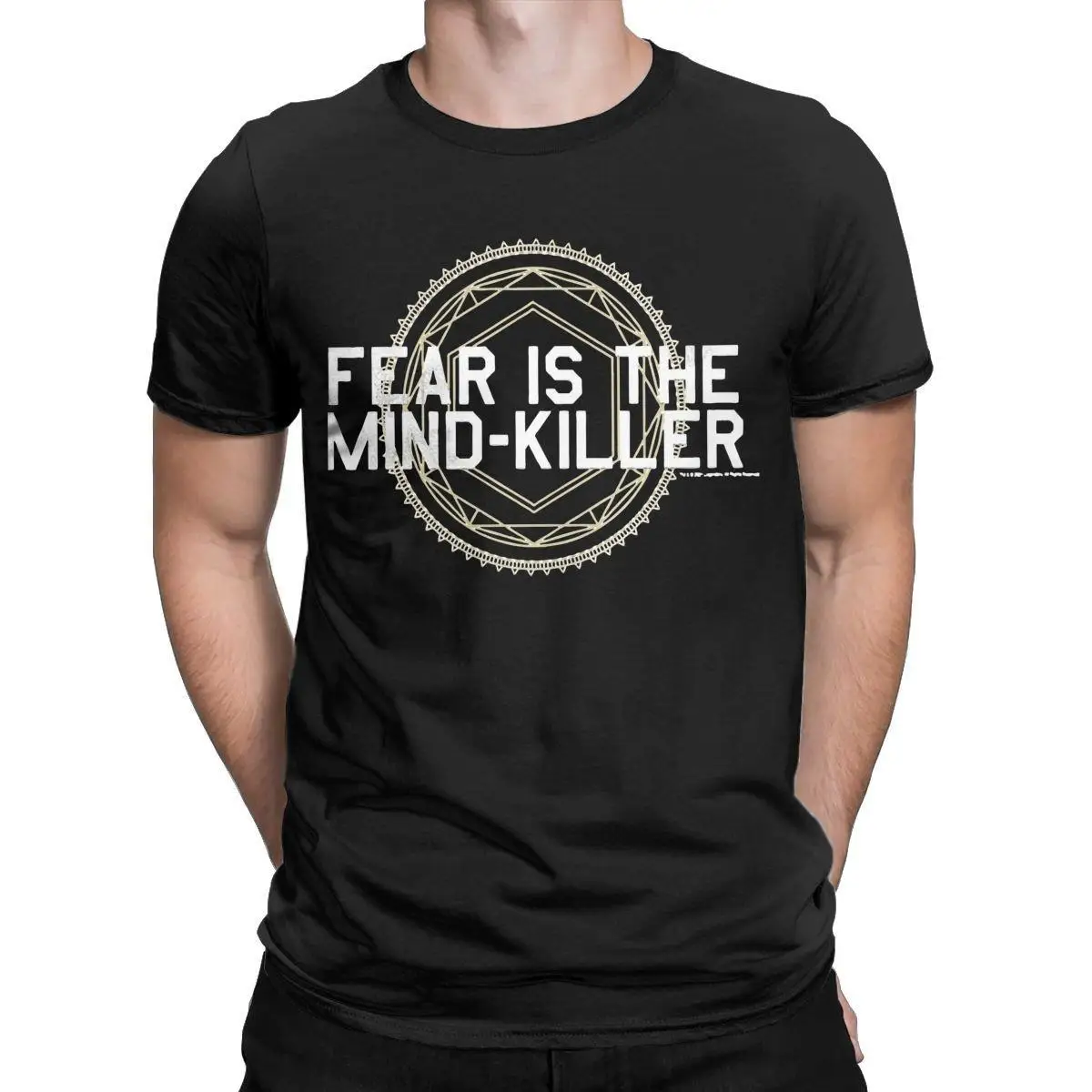 

Unique Fear Is The Mind Killer T-Shirt for Men Round Neck Cotton T Shirt Dune Short Sleeve Tee Shirt Birthday Gift Clothing