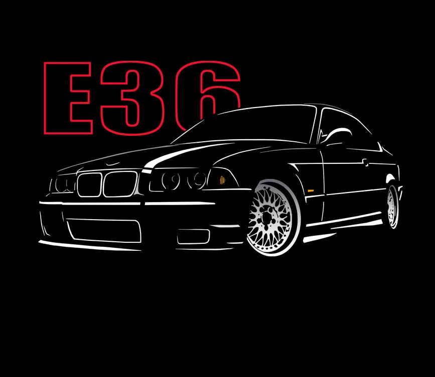 Футболка для фанатов E36 classic drift 318 320 325 м3