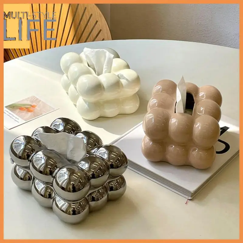 

Ceramic 2023 Tissue Container 19.5x15x10cm Paper Pasket Dining Table Tissue Box Living Room Decoration Creative Napkin Holder