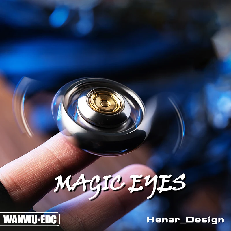 Enlarge WANWU EDC Magic Eye Pendant Fingertip Spinner Trial Devil's Eye Metal Toy Decompression Black Technology