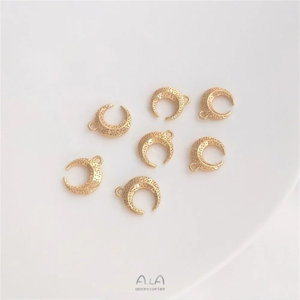 14 К Цвет Золотая Звезда Луна Подвеска Ювелирные Изделия Ручной Работы Маленькие