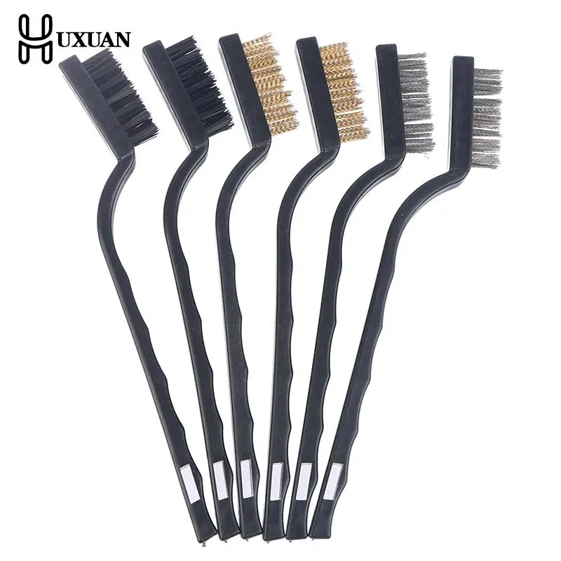 

3Pcs/lot Mini Stainless Steel Rust Brush Brass Cleaning Polishing Detail Metal Brush Wire Toothbrush Cleaning Tool Family Kit