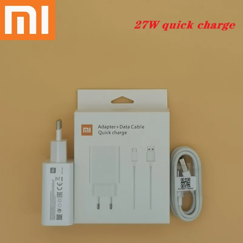 

Быстрое зарядное устройство XIAOMI 27 Вт QC4.0, быстрое зарядное устройство, адаптер USB Type-C, кабель для Mi 9 9se 8 9T Pro Redmi K20 Note 9S 8T 7 8 Pro