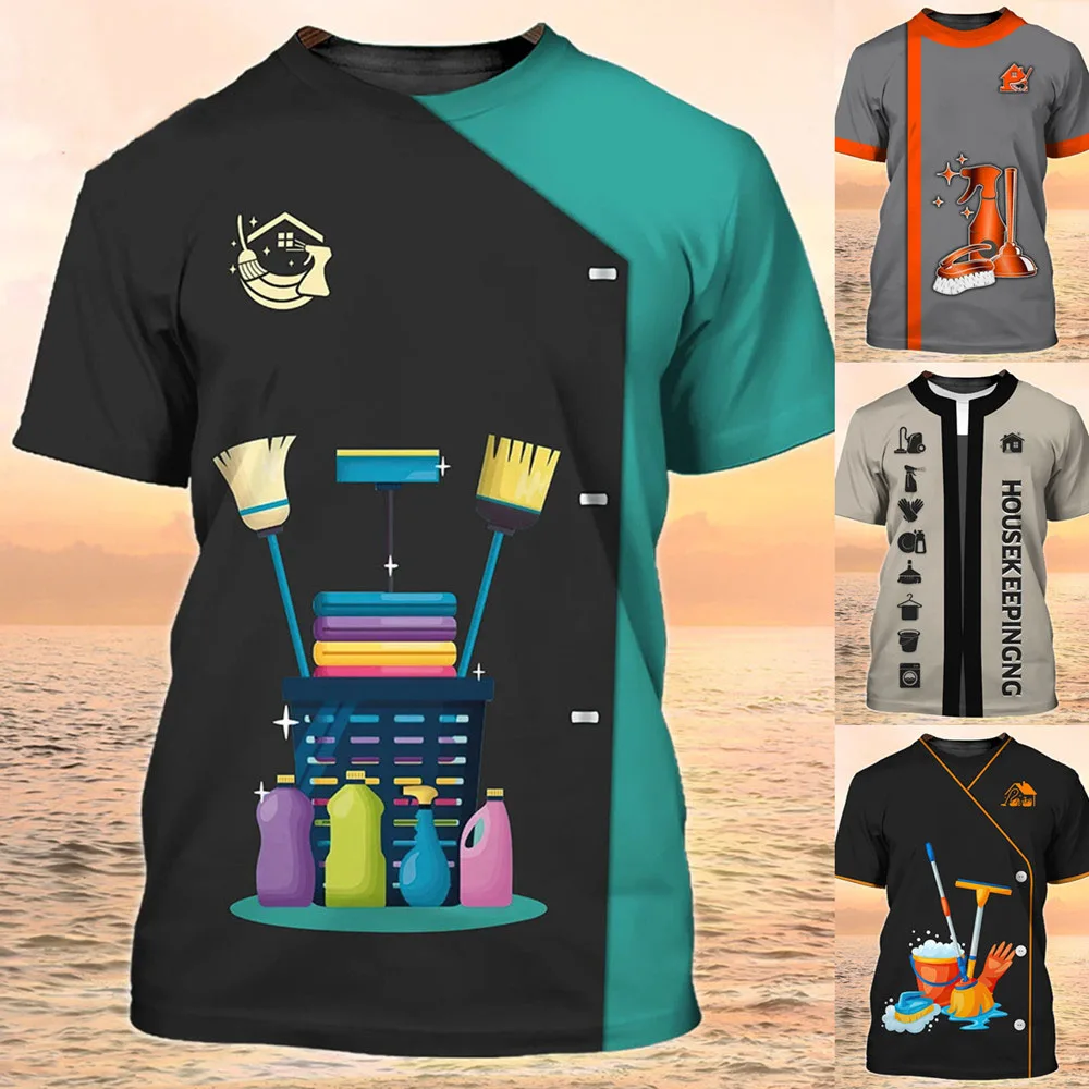 

Cleaner Graphic T-shirt Women's T Shirt 2023 Summer Casual Short Sleeve Top Unisex Oversized Harajuku Pullover Designer Clothing